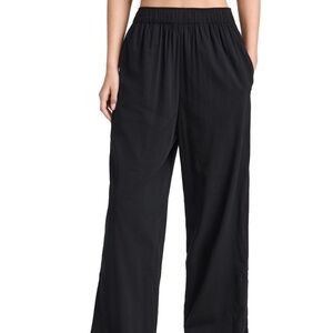 Madewell Blaise Wide-Leg Pants Lightweight Black Pull On Elastic Waist Size S